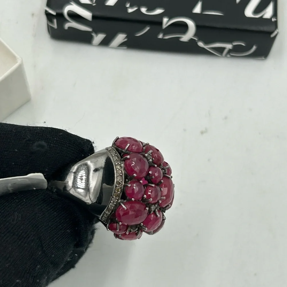 Bavna Sterling, silver and genuine Ruby, ring size 7,